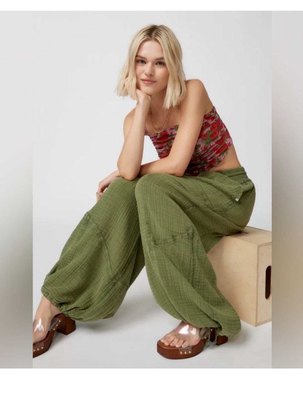 Out From Under Cameron Utility Pant Size Medium Olive Green
